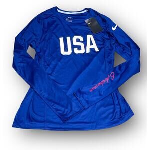 Nike Team USA Running Long Sleeve Blue Olympic Issued Women’s Size M